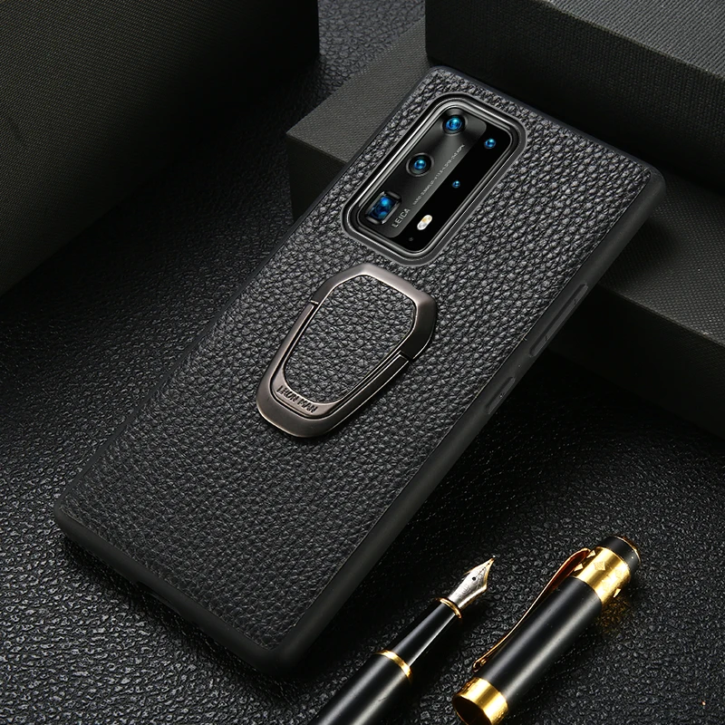 Оригинальный кожаный чехол для телефона с зернистой текстурой личи huawei P40 Pro P30 Lite