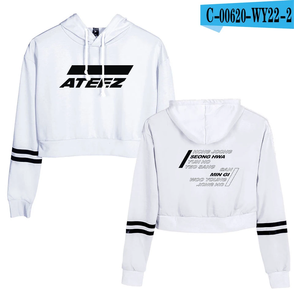 2D ATEEZ новая одежда с принтом пупка kpops Женская Повседневная весенняя одежда Топы Горячая Распродажа монолитные с длинным рукавом толстовки с принтом - Цвет: Picture color
