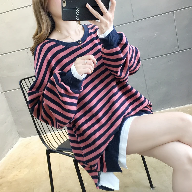 Горячая толстовка с капюшоном Mujer Faux Two одежда Лоскутная полосатая Толстовка для женщин универсальные пуловеры высокого качества Осенняя верхняя одежда Sudaderas