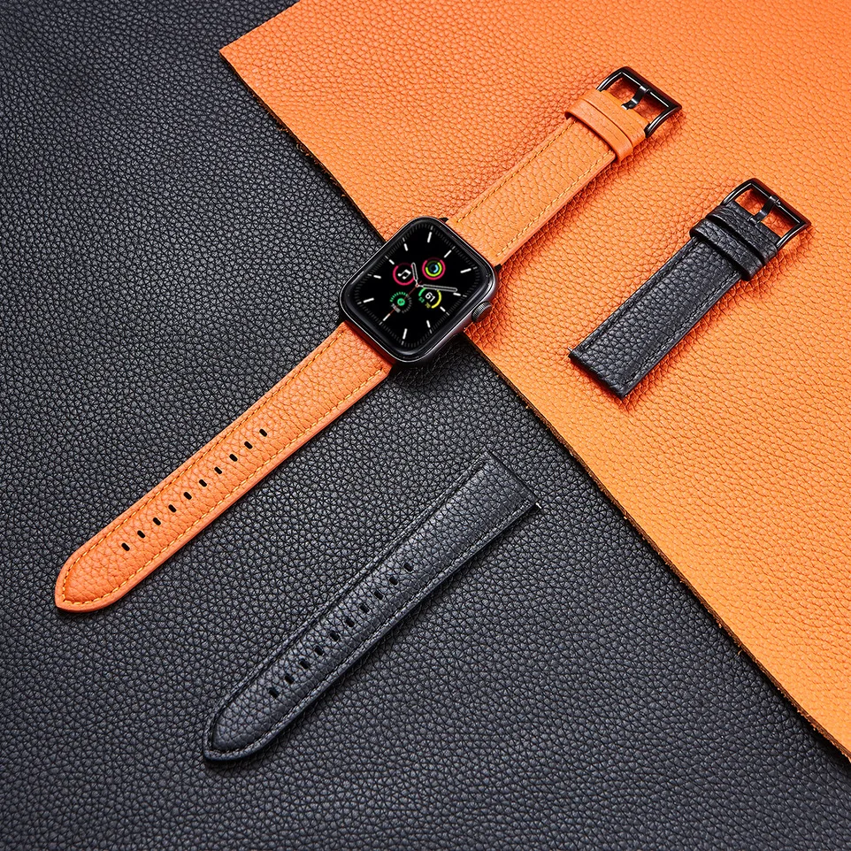 For Apple Iwatch Leather Band Genuine Pebble Leather Watch Strap For Apple Watch 1/2/3/4