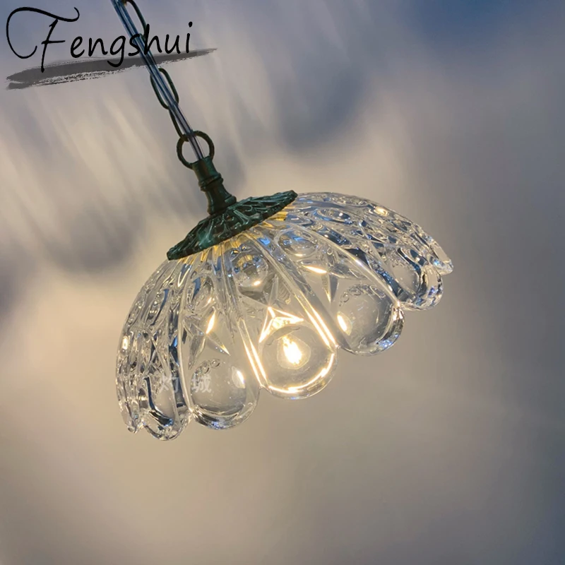 

Vintage Copper Pendant Lights LED Glass Pendant Lighting Lamp Living Room Dining Room Bedside Bedroom Loft Decor Hanging Lamp