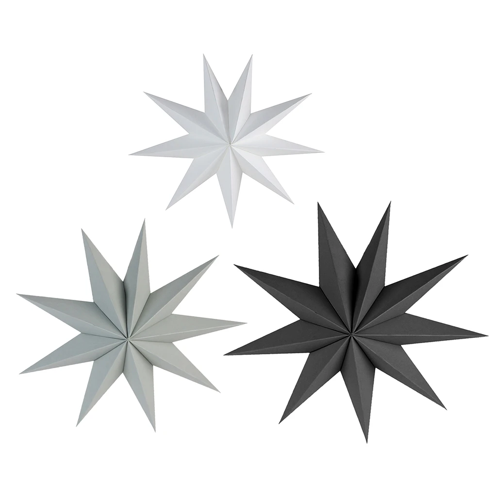 3D 9 Angles Stars Paper Star for Christmas Party Home Decoration