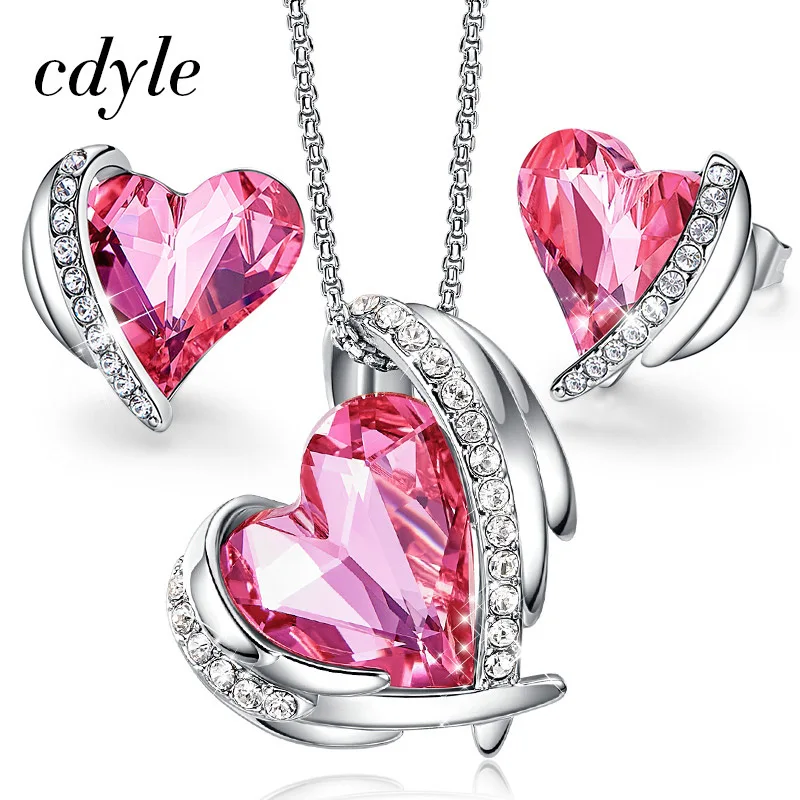 Joyas-set Rosegold rosa con cristales de swarovski ® nobel joyas