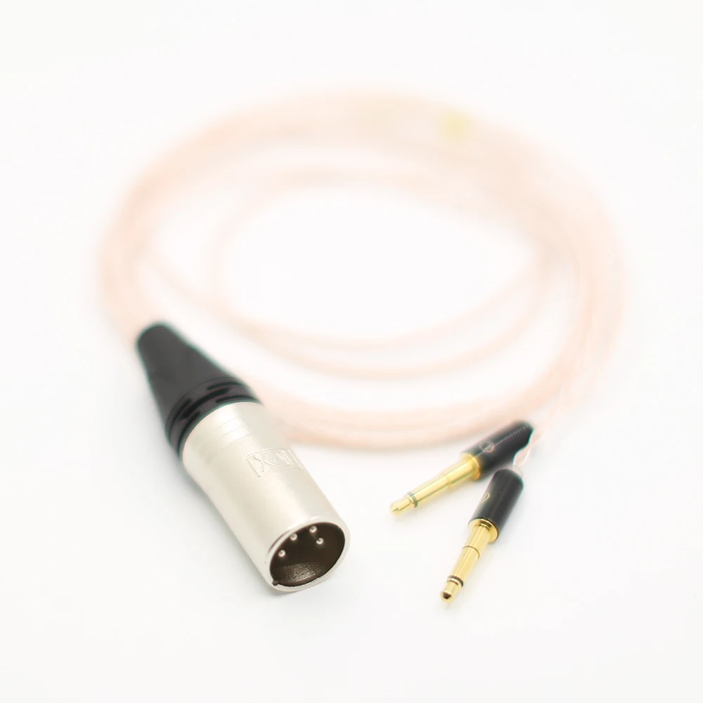 Audiocrast 8cores Headphones Cable with 4pins XLR Male Plug For Audio Upgrade Cable For Meze 99 Classics Focal Elear Headphones