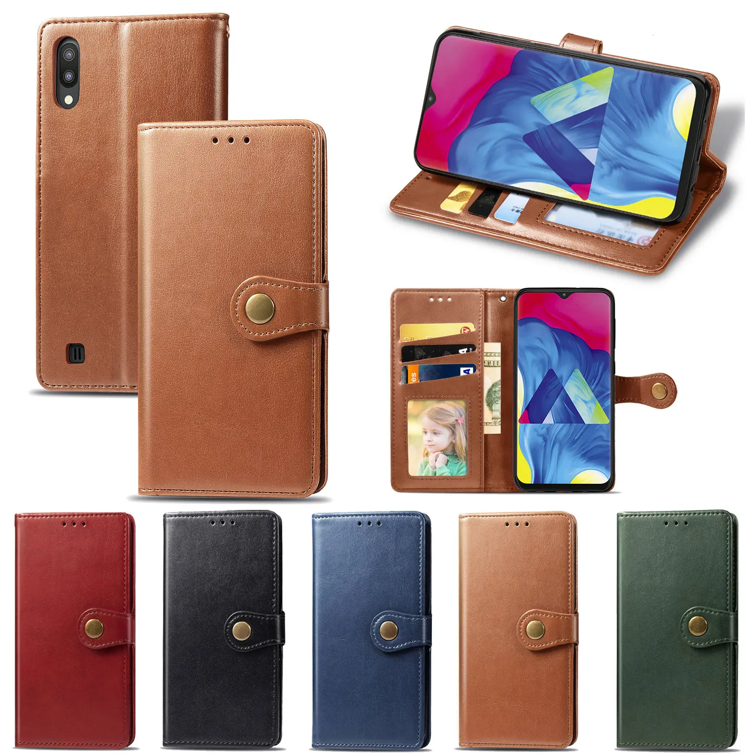 

For Samsung Galaxy M10 SM-105F Flip Wallet Case For Samsung Galaxy M10 M 10 Back Cover Magnetic Phone Case For Samsung M10 Case