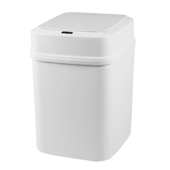 

Automatic ligent Sensor Smart Trash Can Dustbin Lid Motion Detector Kitchen Bedroom Energy-Saving No Noise 10L Battery Whit