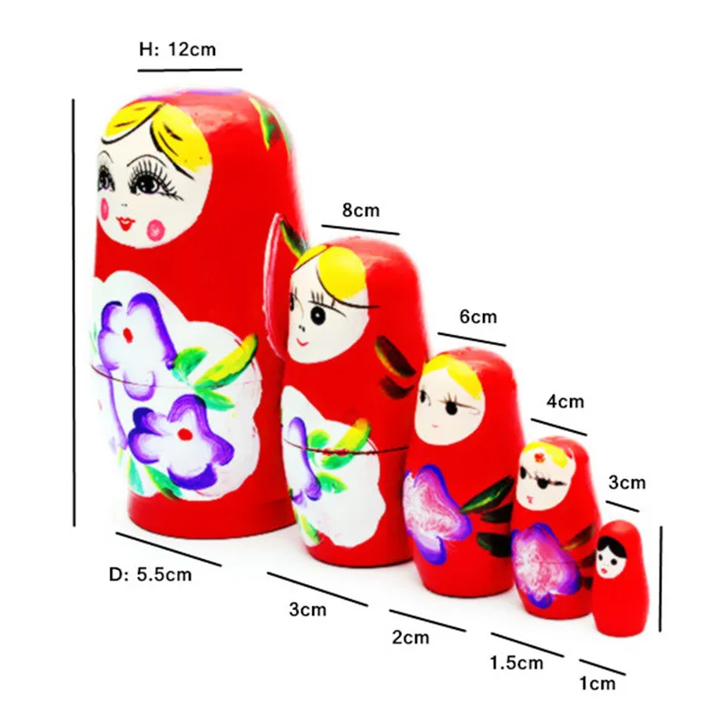 5 шт./набор, прекрасная деревянная Русская Матрешка, деревянные куклы, Матрешка, ручная краска для детей, рождественские подарки