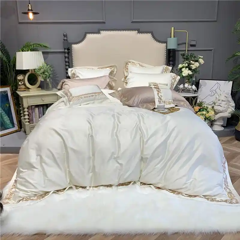 42 4 7pc 1000tc Cotton Royal Luxury Bedding Set King Queen Size Embroidery Bed Set Duvet Cover Bedsheet Set Parrure De Lit Bedding Sets Aliexpress