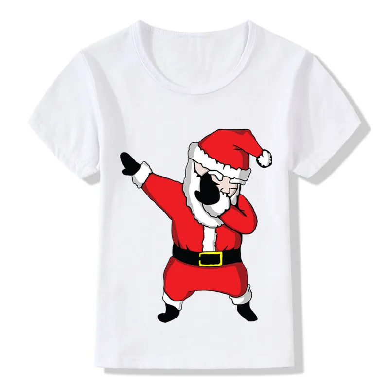 

Kids Girls Boys Funny Christmas T-shirts Clothes Baby Santa Claus T Shirt Children Clothing Tops T-shirt White Tees BAL158
