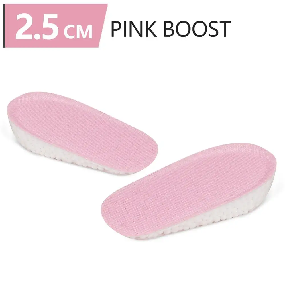 Pink 2.5CM 3ANGNI подушки силиконовые стельки для женщин 1,5/2,5/3,5 см Невидимый увеличивающие рост стельки для обуви на высоком каблуке Половина подошвы для обуви pad - Цвет: Pink 2.5CM