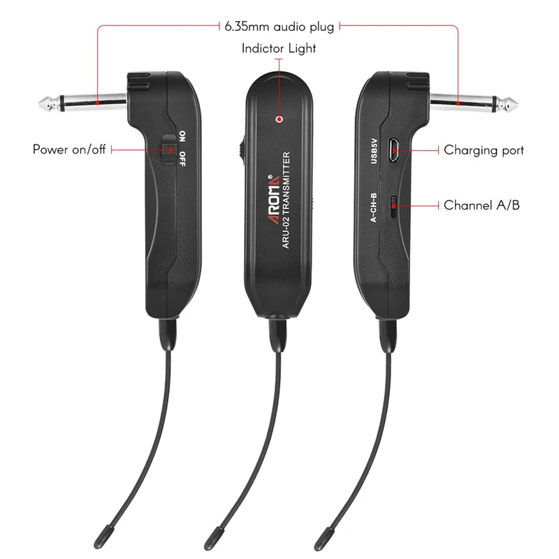 Арома ARU-02 беспроводной гитарный передатчик цифровой аудио передатчик приемник Система Гитара Бас беспроводной передатчик