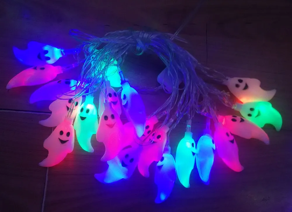 3,5 м 20Led Ghost Eyes String Хэллоуин Освещение ночник 3M AA батарея или 220 В вечерние реквизит Фея Хэллоуин Декор L