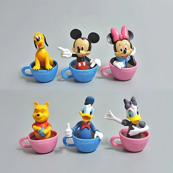 

Mickey Mouse with Coffee Cup Donald Duck Minnie Mouse 8cm Disney Figures PVC Action Figures Kids Toys for Birthday Gifts 2Y10