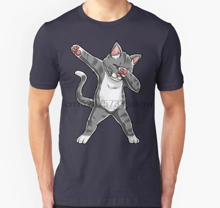 Мужская футболка с забавными кошками meme Kitty Dab Cat подарки влюбленным принтом