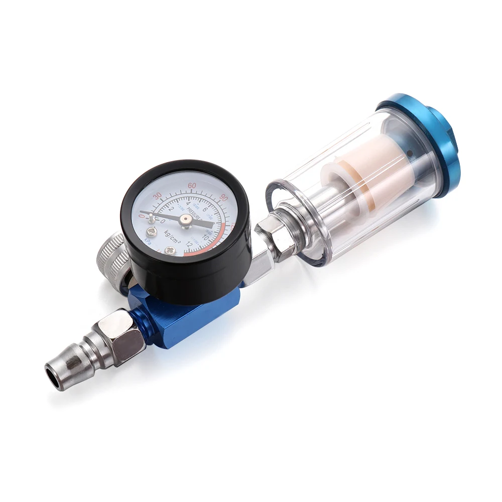 

1/4 "Thread Spray Gun Air Gauge Regulator Mini Airbrush Pressure Regulator Clear In-line Tool Water Trap Filter Paint Accessory