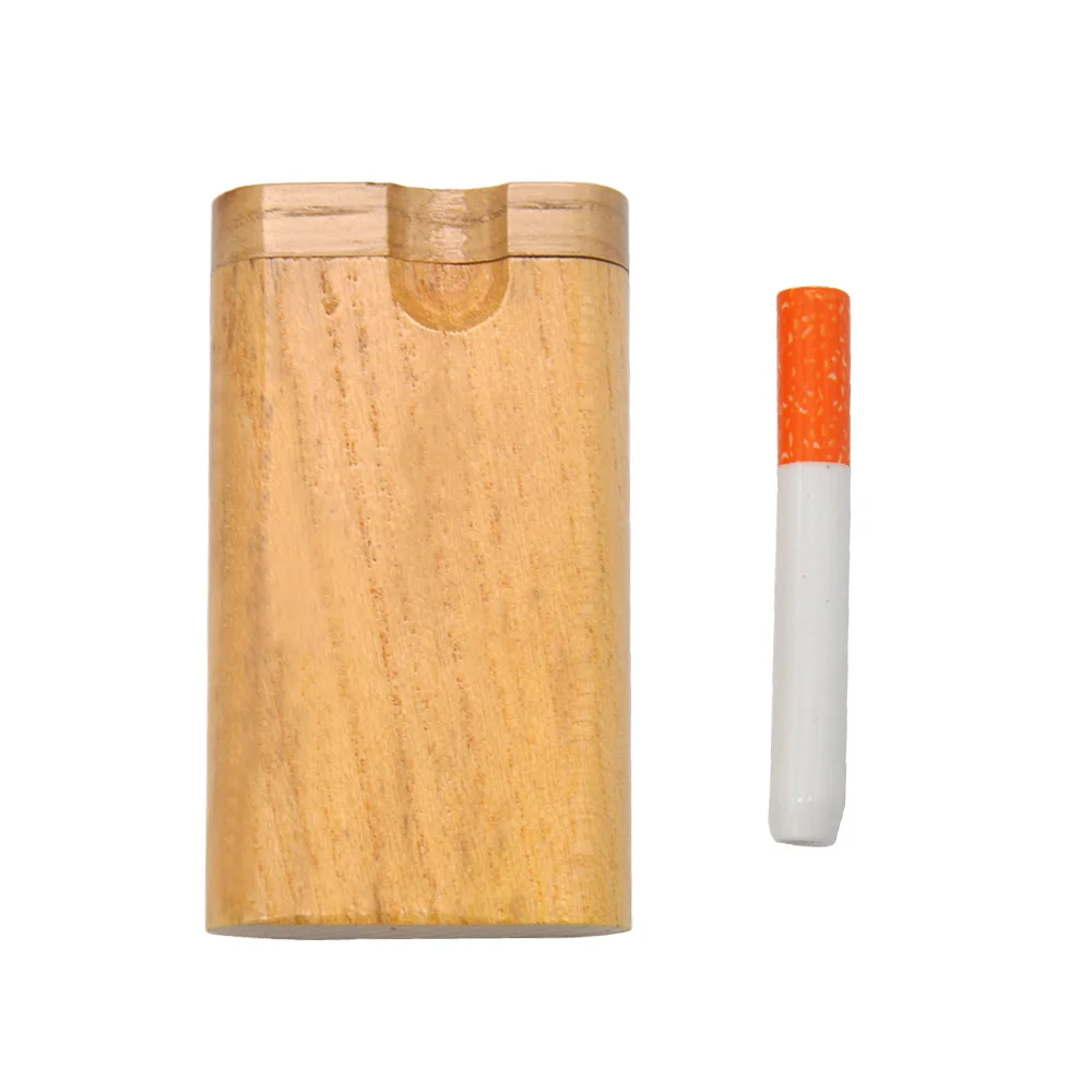 HONEYPUFF деревянная Dugout Digger One htter Pipe натуральная деревянная коробка для хранения с керамическим одним htter курительная ручная ложка чехол для хранения труб - Цвет: Dugout