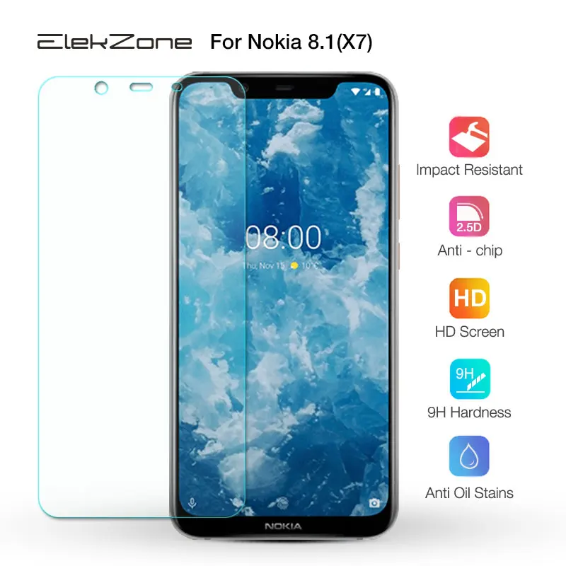 2 шт. Защитное стекло для экрана защитное закаленное Nokia 8 1 9H HD 7 Plus 8X7 640 XL 1520