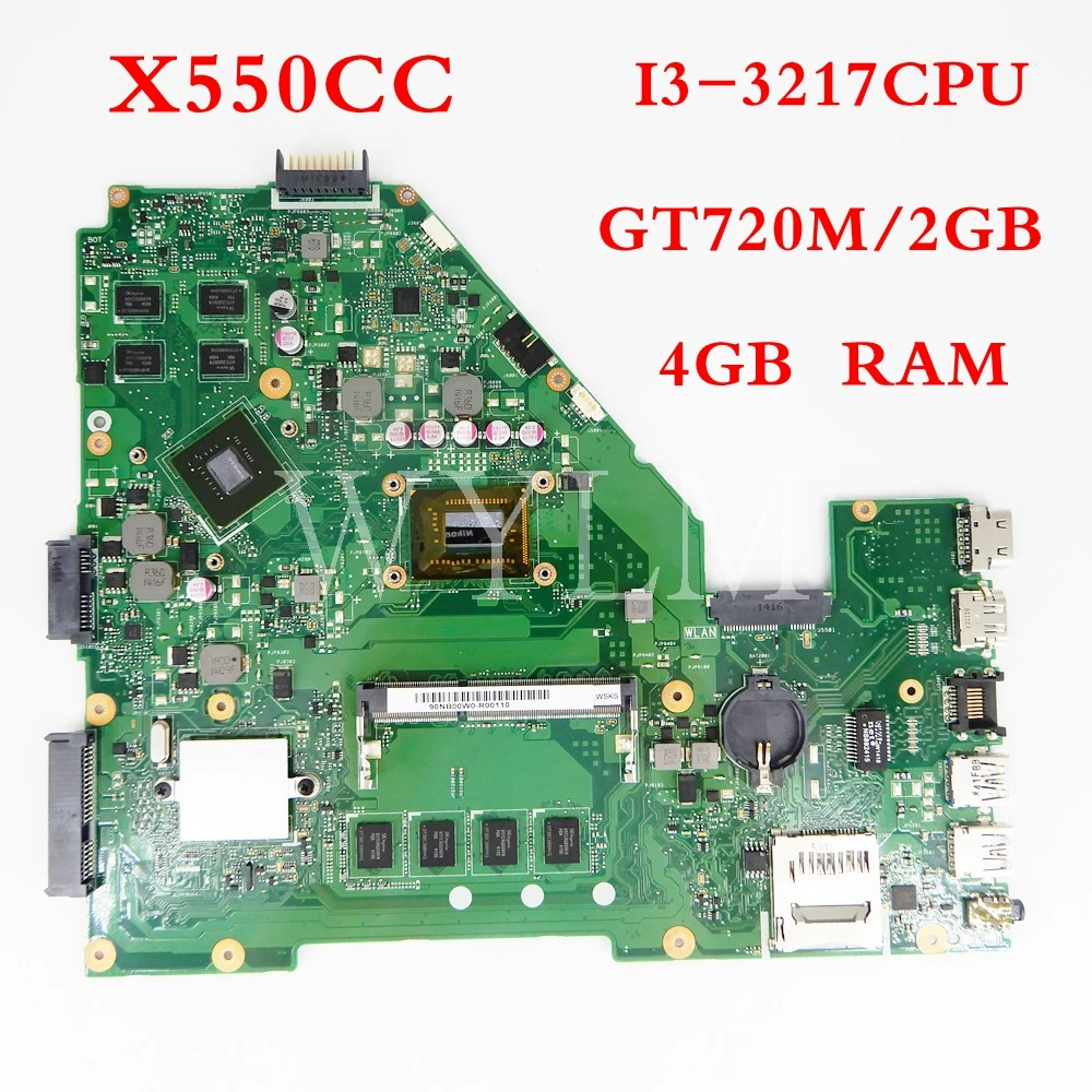 Материнская плата X550CC 4 Гб ОЗУ материнская GT720M/2G для ASUS X550C A550C X550CL R510C Y581C ноутбука |
