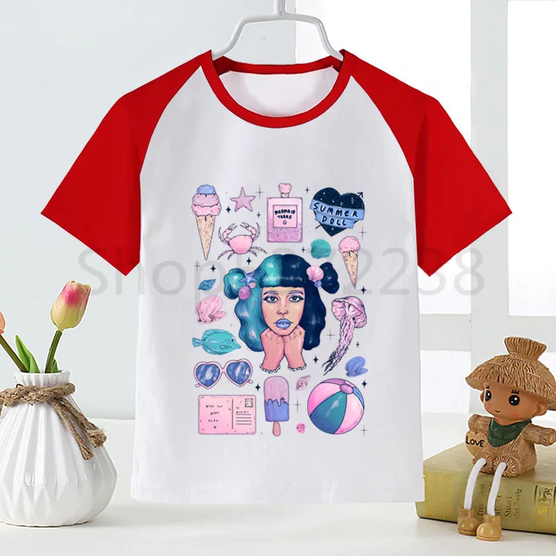 Melanie Martinez/футболка для мальчиков детская одежда с короткими рукавами и принтом для мальчиков Детский Белый Топ, топы для мальчиков, детские футболки новая летняя футболка