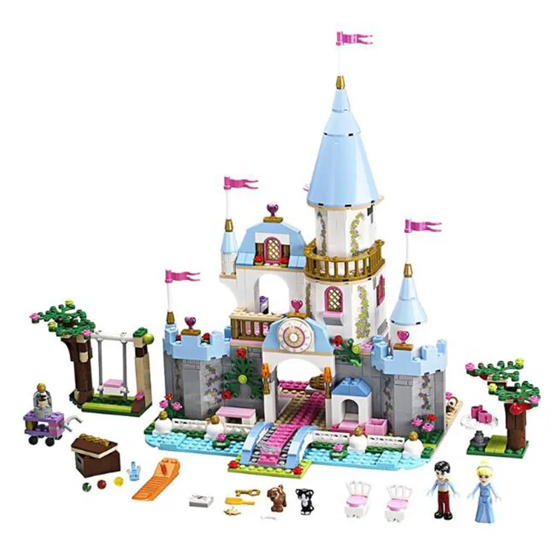 

Princess Girl My Little Horse Cinderella Magic night Romantic Castle Pumpkin Carriage Set Building Blocks Legoinglys Friends