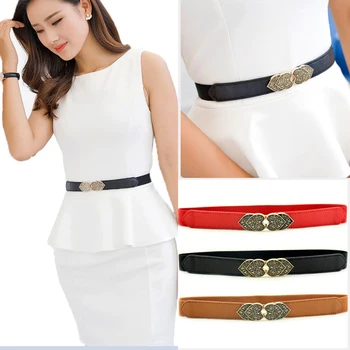 

New retro peach heart women's decorative slim elastic Korean women's waist corset belt wide belt glamaker elastic belt