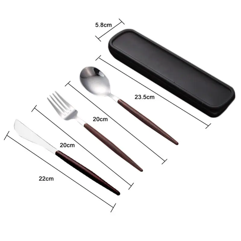 Нержавеющая сталь столовые приборы палочки для еды Ложка Вилка коробка для хранения посуда столовая посуда