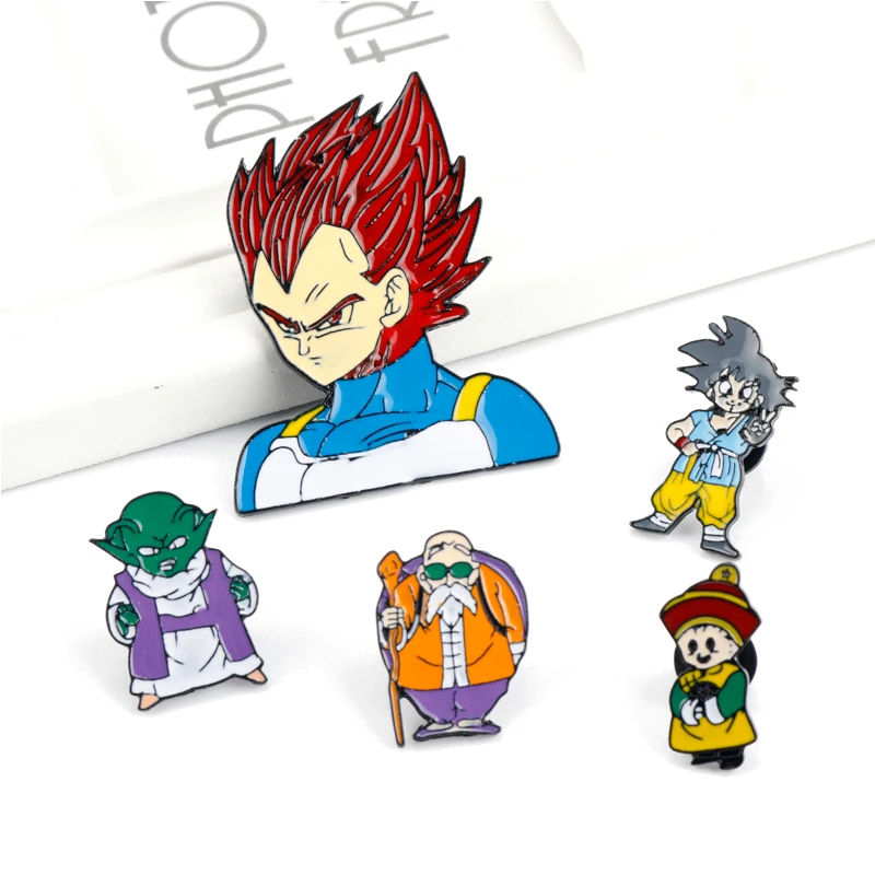 Мультфильм аниме Dragon Ball Z брошь металлические солнцезащитные очки Гоку эмалевые