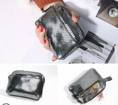 Silver Big Женская сумка-клатч, роскошный держатель для карт Samll, сумки монета кошелек портмоне, глянцевая коровья кожа, черные женские подарочные сумки - Цвет: Silver Big