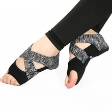 Женские нескользящие носки для йоги, женские дышащие спортивные носки с полупальцами для пилатеса, балета, танцев, FOU99