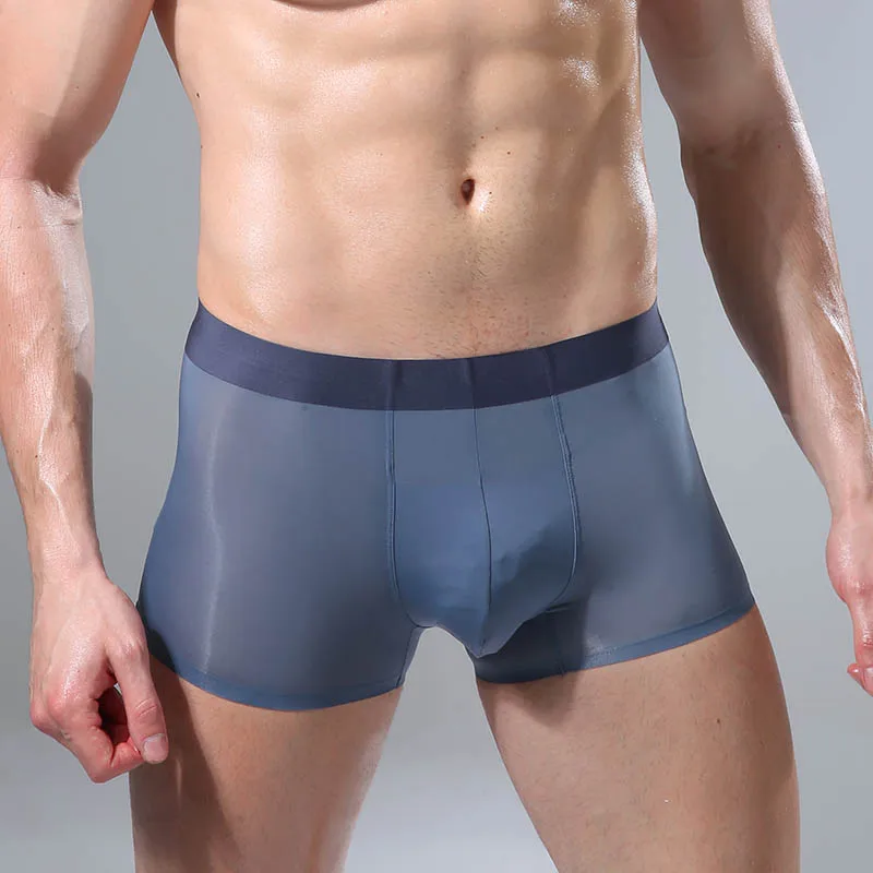 IYUNYI Ice Silk, для мужчин нижнее бельё для девочек бесшовное, прозрачное шорты-боксеры летние Ультра тонкая воздухопроницаемая комфортная обувь мужские шорты нижнее белье