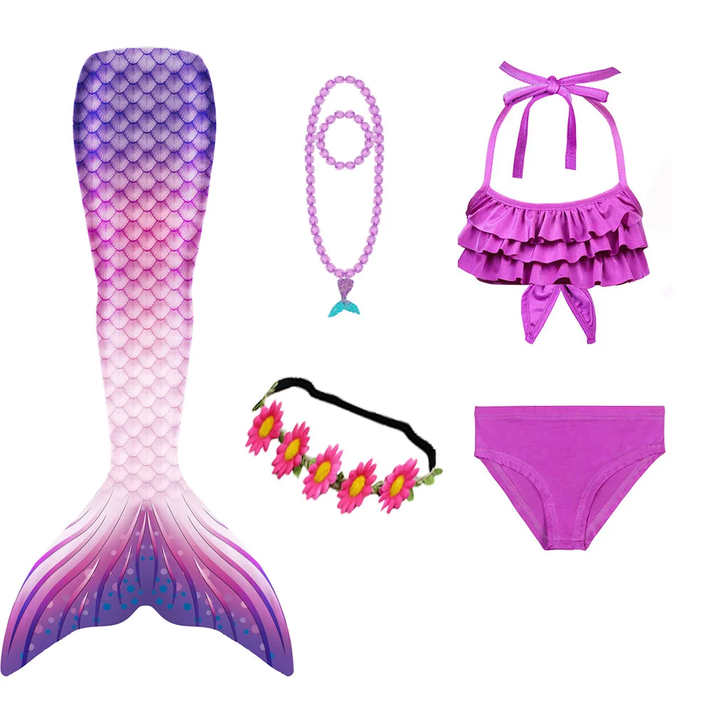 shepretty Queues de Sirène Mermaid Bikini Maillots de Bain Costume Cosplay pour Filles， 