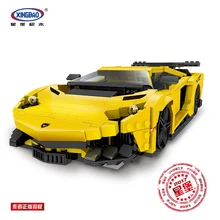 Желтый флэш комплект гоночных автомобилей XingBao 03008 креативный MOC Technic серия развивающие строительные блоки кирпичи игрушки для детей Подарки