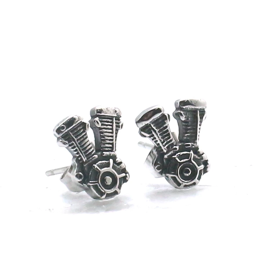 Unisex 316l Stainless Steel Motorcycle Engine Biker Rider Newest Stud Earrings Stud Earrings