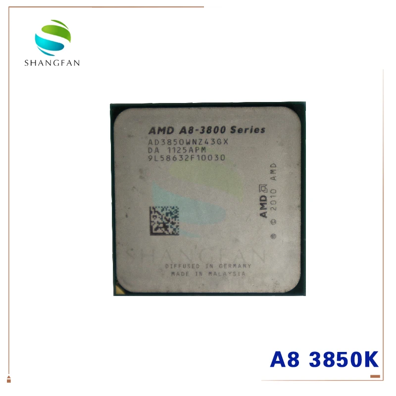 AMD A8-Series A8 3850 A8-3850 2,9 ГГц 100 Вт Quad-Core Процессор процессор AD3850WNZ43GX A8 3850K сокет FM1/905pin