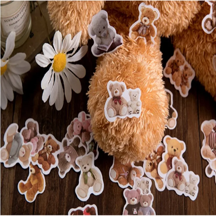 DIY Sealing Sticker Scrapbook Album Cartoon Bear Decoration 46pcs per lot for Children paper stickers adhesive stickers cartoon sticker diy scrapbooking accessories