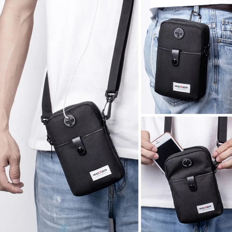 

Fashion Men Messenger Bag Phone Pocket Crossbody Bag For Men Shoulder Handbag Multifunctional Male Small Flap