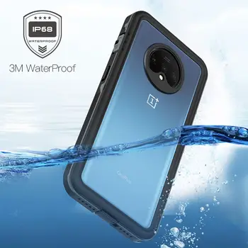 

For OnePlus 7T Case Underwater Waterproof Hybrid PC+TPU Shockproof 360 Degree Protector Cover for One Plus 7T Case Transparent
