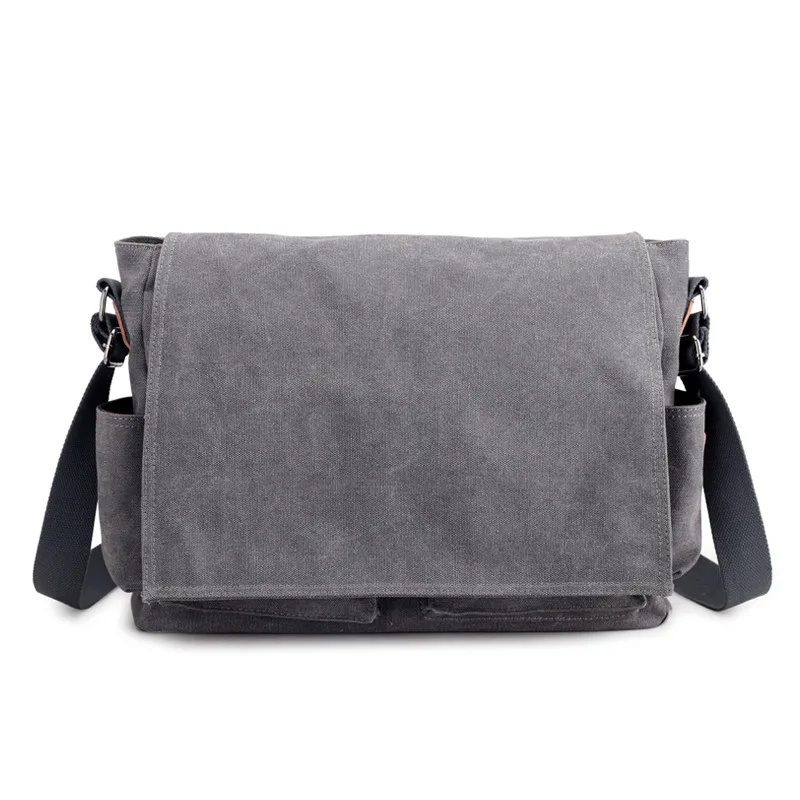 

Canvas Bag Men's Bag Solid Color Multi-functional Cloth Bag Spring New Style Large-Volume Men's Single-shoulder Laptop Backpack