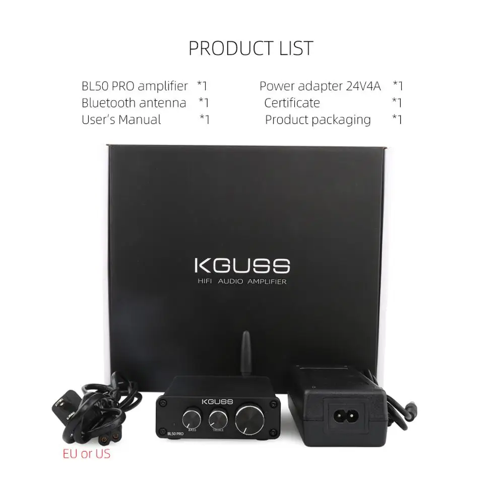 KGUSS BL50PRO TPA3116D2 QCC3003 Bluetooth 5,0 мини аудио; цифровой усилитель 50 Вт+ 50 Вт
