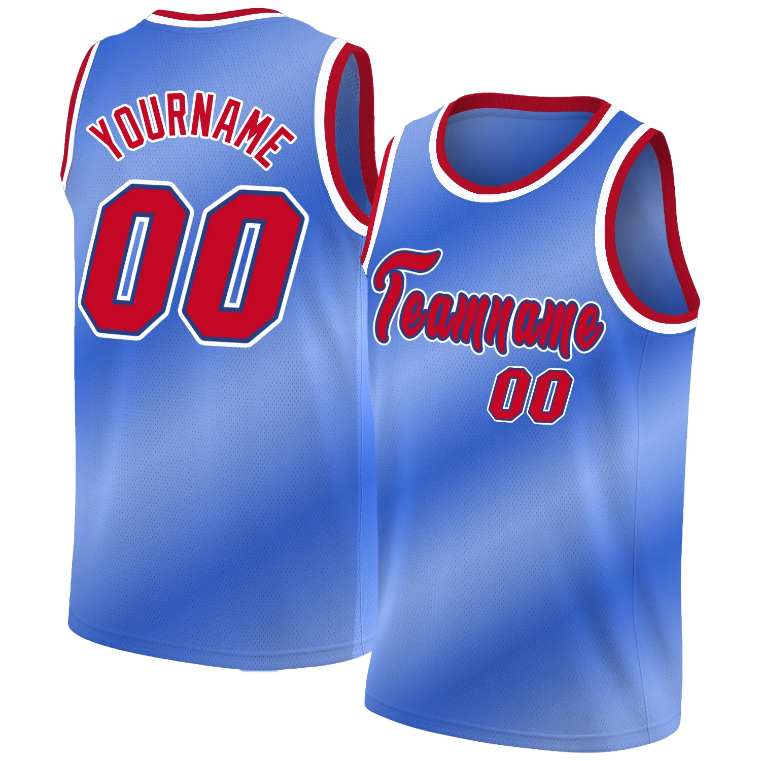 Basketball Jersey Shirt Sublimation Gradient Print Your Name/Number Sports Soft Training Tank Top Adults/Youth fan Gift