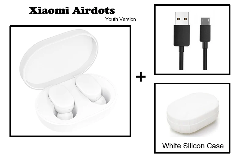 Xiaomi AirDots Молодежная версия TWS беспроводные Bluetooth наушники 5,0 с микрофоном и зарядной док-станцией - Цвет: Airdots youth Case W