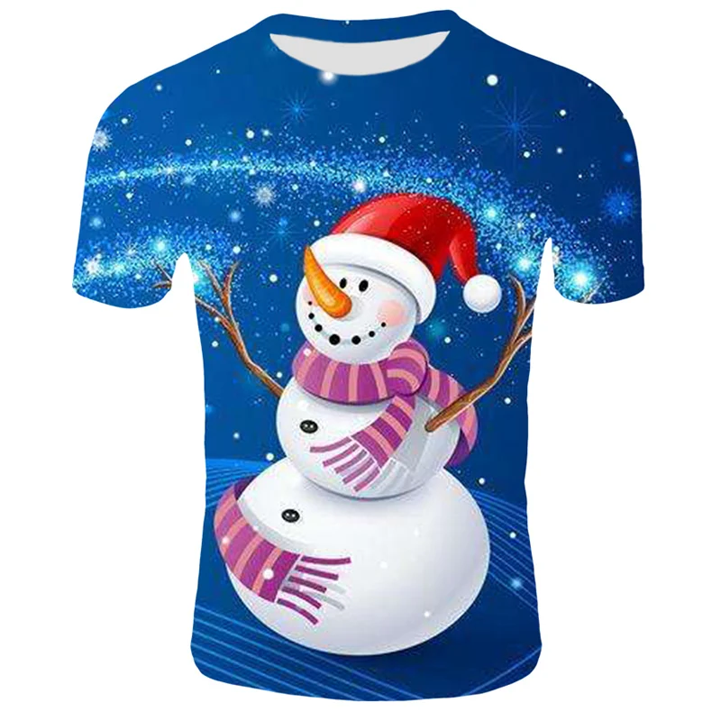 Рождественская Мужская футболка с изображением оленя, мужские летние футболки с круглым вырезом, Повседневная футболка, дышащие футболки, Рождественский костюм для пары
