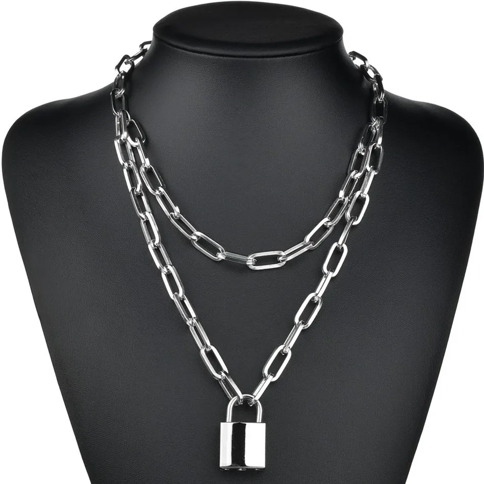 Northskull Two-Tone Padlock Necklace