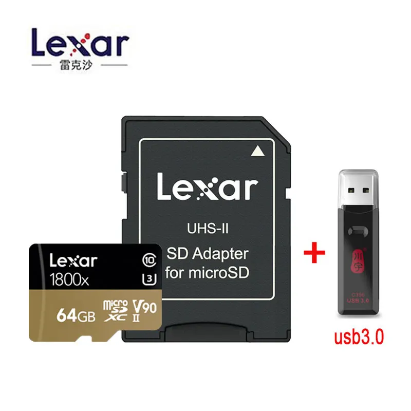 Lexar Professional 1000x 64GB microSDXC UHS-II Card With SD Adaptor for microSD
