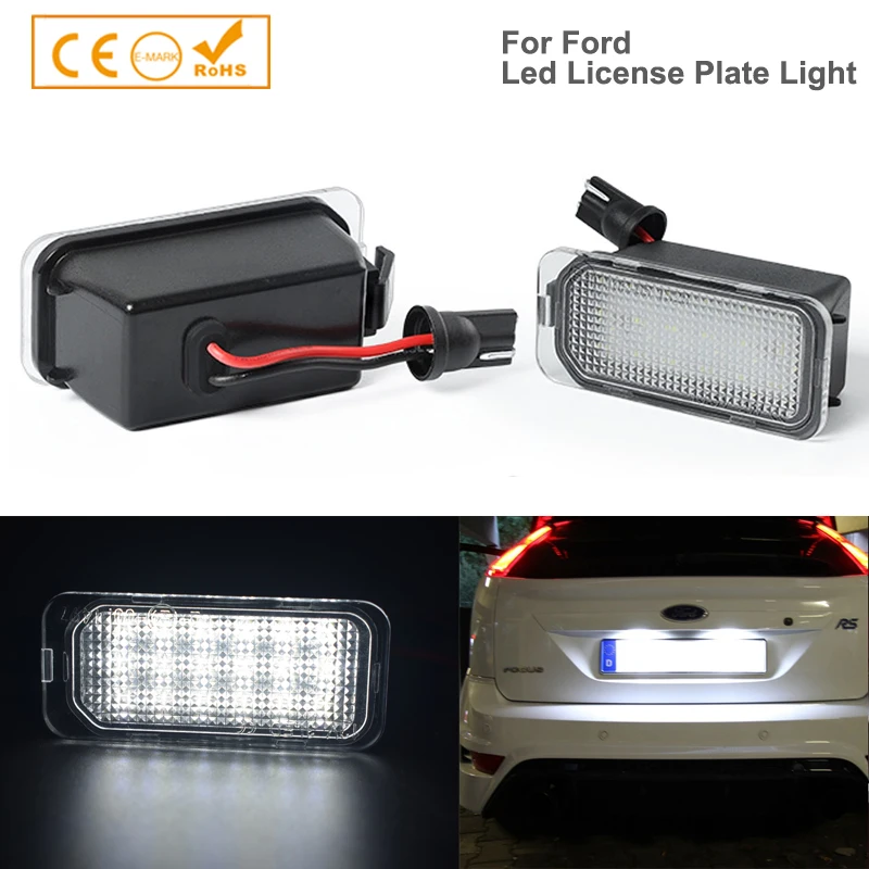 

2pc18 LED Car License Number Plate Lights Bulb Lamp For Ford B-max C-max Edge Focus Fiesta Kuga Mondeo S-MAX Range