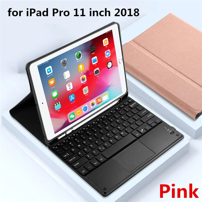 Чехол с сенсорной панелью для iPad 9,7 Air 2 10,2 чехол с держателем для карандашей для iPad Pro 10,5 Air 3 mini 5 7,9 чехол с клавиатурой - Цвет: 1106T-Pink