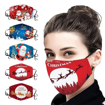 

Dust Mask Christmas Print Reusable Breathable Multi-purpose Face Cover Washable Mask Facemask Dust Proof Mouth Filter Mascarilla