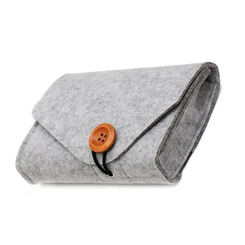 

New Fashion Power Bank Storage Bag Mini Felt Pouch For Data Cable Mouse Travel Organizer Electronic Gadgets Organizador