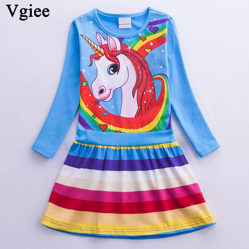 

Vgiee Unicorn Dress Baby Girls Clothes Children Girls Fall Winter Dresses for Girls 3 Years Kids Girls Long Sleeve CC551