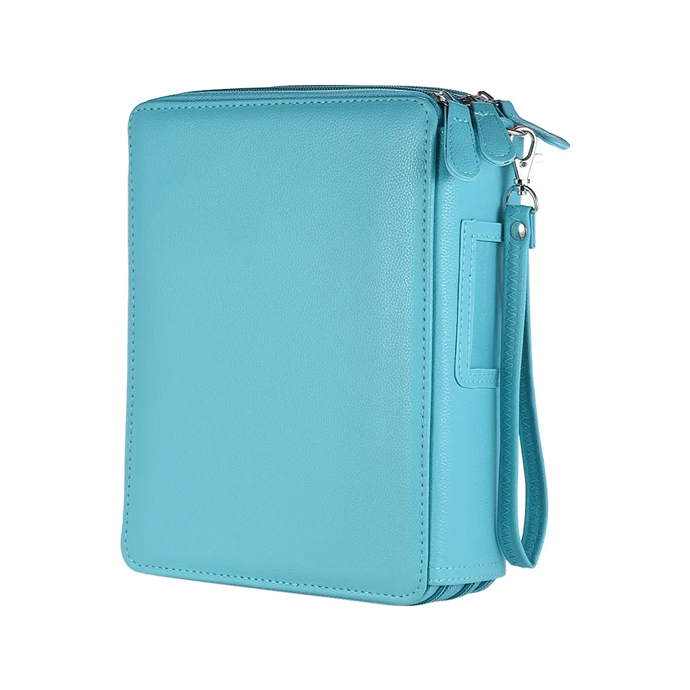 

72/124 Pu Leather Pencil Case Slots School Supplies Colored Pencil Holder Pen Bag Pouch Zippered Portable for Artists Students